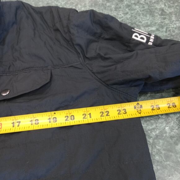 Eddie Bauer EB502 Shirt Jac Snap Button Quilted Shacket Black Men’s Large LOGO - Picture 9 of 16